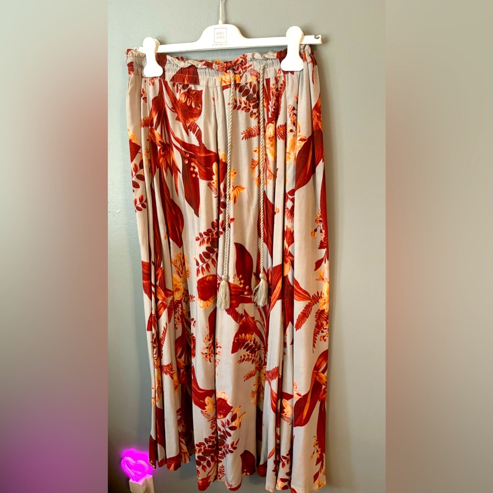 Beautiful grey and floral maxi skirt